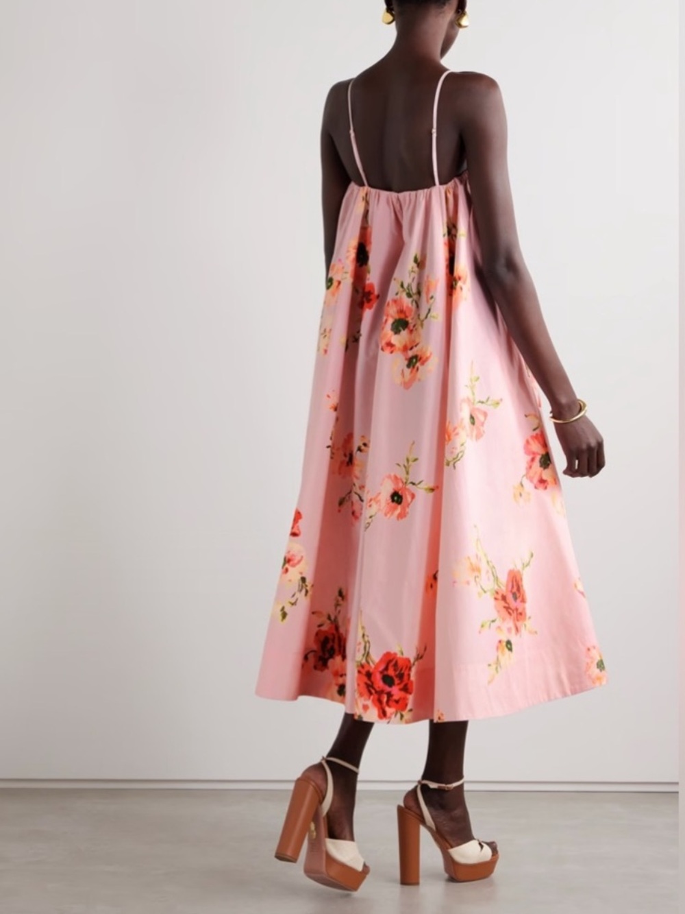 ZIMMERMANN POPLIN MIDI DRESS PINK ROSE SIZE 0P - Picture 2 of 6